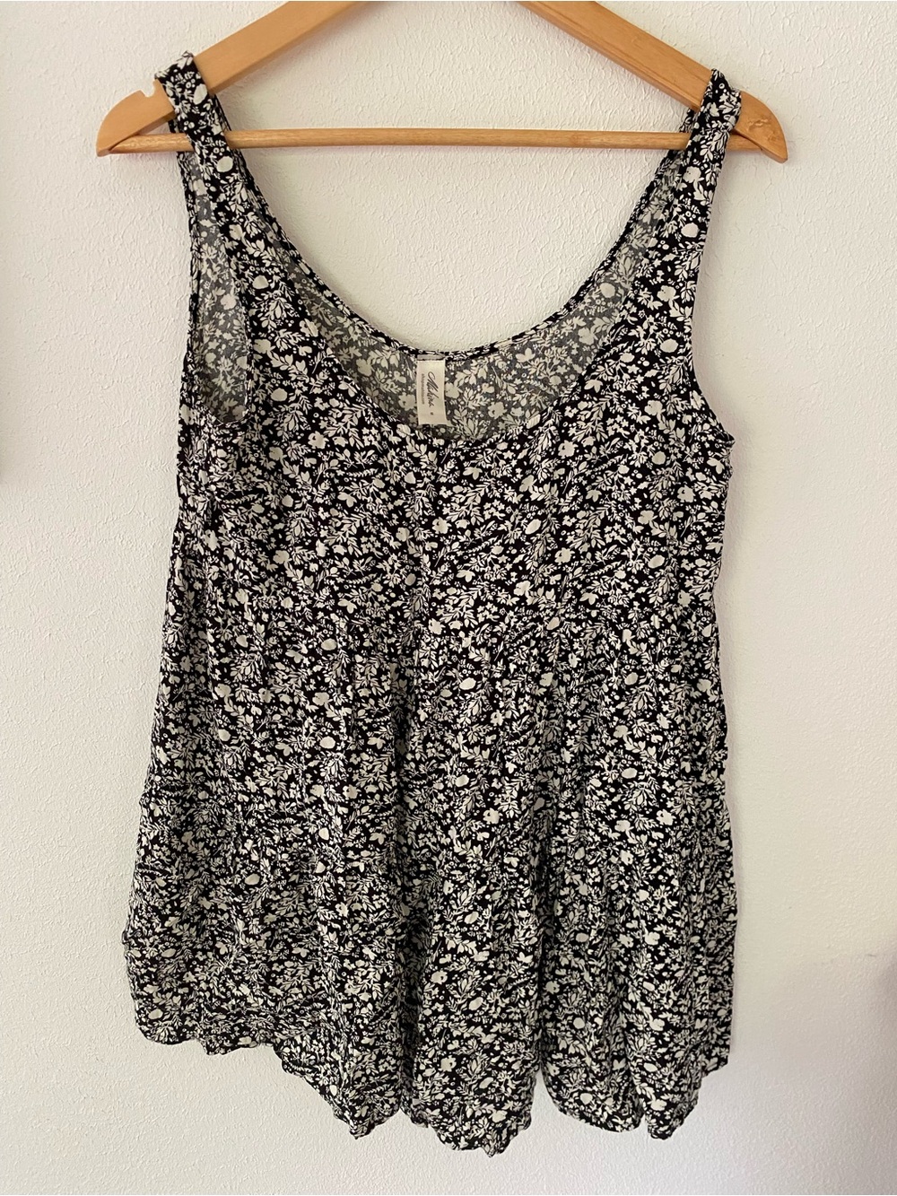 Mahina Hawaii Black and White Floral romper